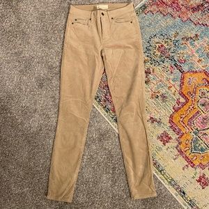 GAP 27 L True Skinny Tan Corduroy Pants